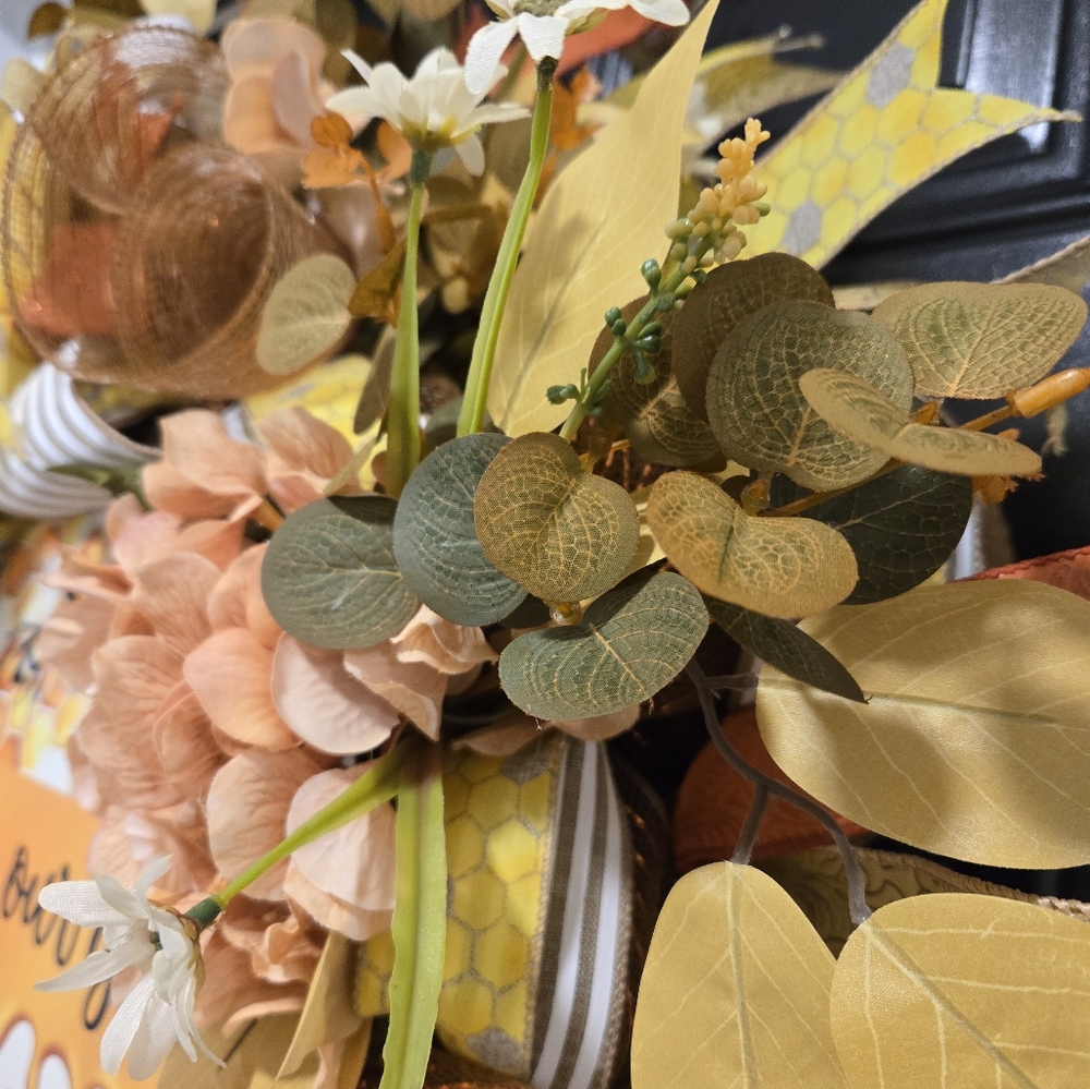 Bee Wreath with Bronze and Yellow Accents - Picture 3 of 4